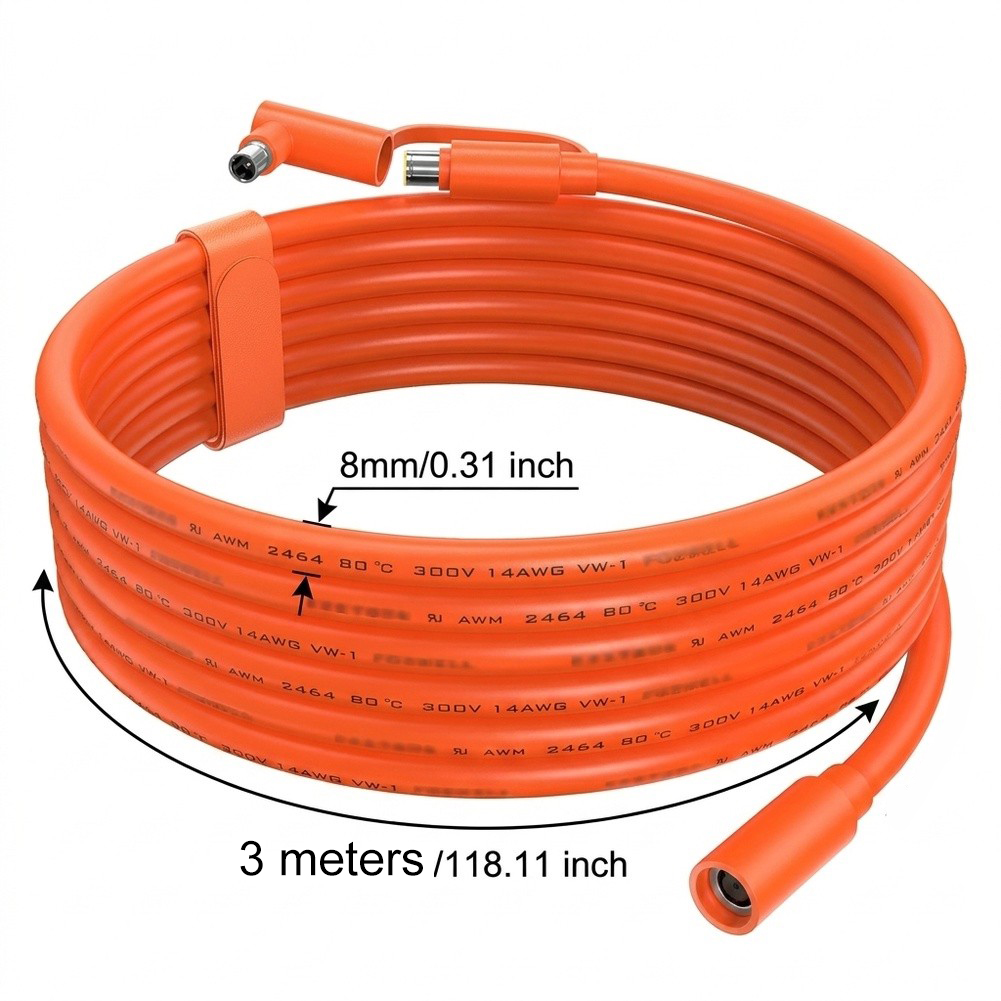 Power Outdoor Jackery - สายต่อพ่วงโซลาร์เซลล์ 10 ฟุต 14AWG พร้อมอะแดปเตอร์ DC8020