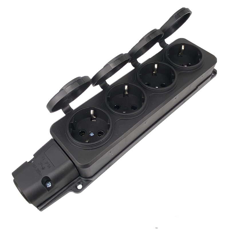 Outdoor Power Strip With Cover - EU เยอรมัน 3/4 วิธีกันน้ํากลางแจ้ง Outlet Rain