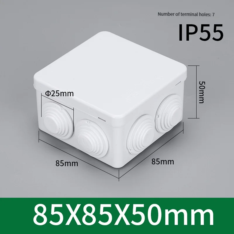 Outdoor Power Cable Junction Box - กล่องกันน้ำพลาสติกสำหรับใช้งานกลางแจ้ง IP55 ขนาด 85 * 85
