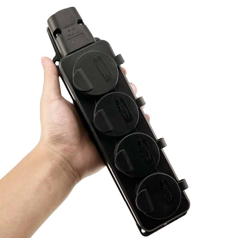 Outdoor Power Strip With Cover - 16A IP54ใหม่3500W กลางแจ้งกันน้ำช่องเสียบเต้าเสียบปลั๊กไฟสหภาพยุโรปพร้อมฝาครอบแผงไฟต่อแบบไร้สายเยอรมนีรัสเซีย