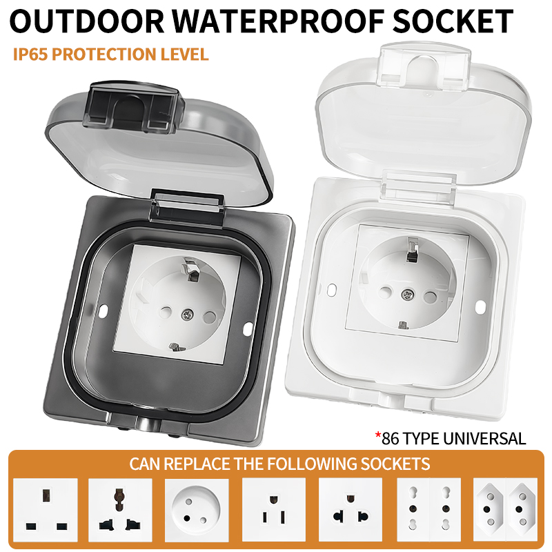 Outdoor Powerwall - เต้ารับไฟฟ้ากันน้ำกลางแจ้งมาตรฐาน IP65, แผงติดผนังกำลังสูง 16A, เต้ารับไฟฟ้าแบบ US/ไทย