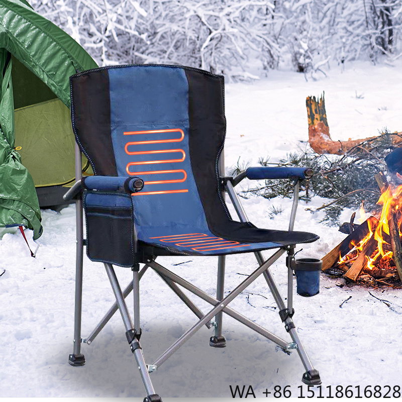 Outdoor Power Recliner - เก้าอี้พับสำหรับปิกนิกแบบมีพนักพิงสูง พร้อมแผ่นทำความร้อนคู่สำหรับใช้งานกลางแจ้ง ขายส่งจากโรงงาน เหมาะสำหรับตั้งแคมป์ ตกปลา ใช้พลังงานจาก