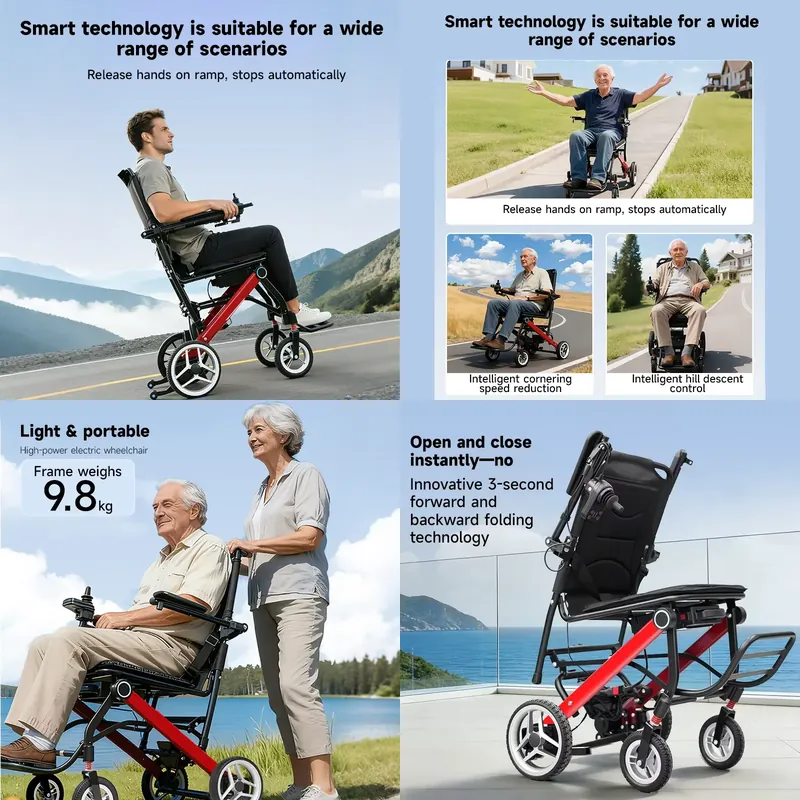 Outdoor Power Recliner - เก้าอี้ไฟฟ้าพับได้ ปรับเอนได้ น้ำหนักเบา โครงอะลูมิเนียม สำหรับผู้สูงอายุและผู้พิการ ใช้ได้ทั้งในบ้านและนอกบ้าน
