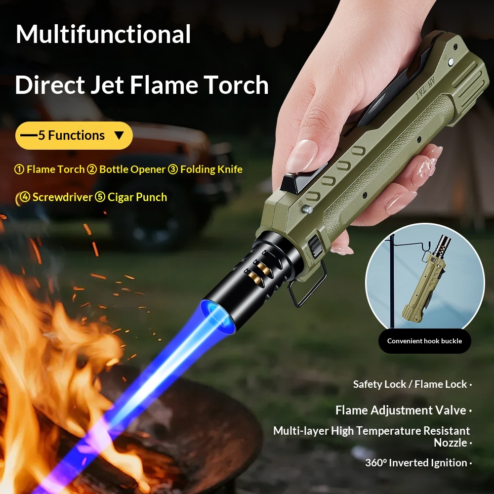 ไฟแช็คแก๊สโลหะทรงพลัง กันลม ใช - Outdoor Kitchen Power บทวิจารณ์และราคา