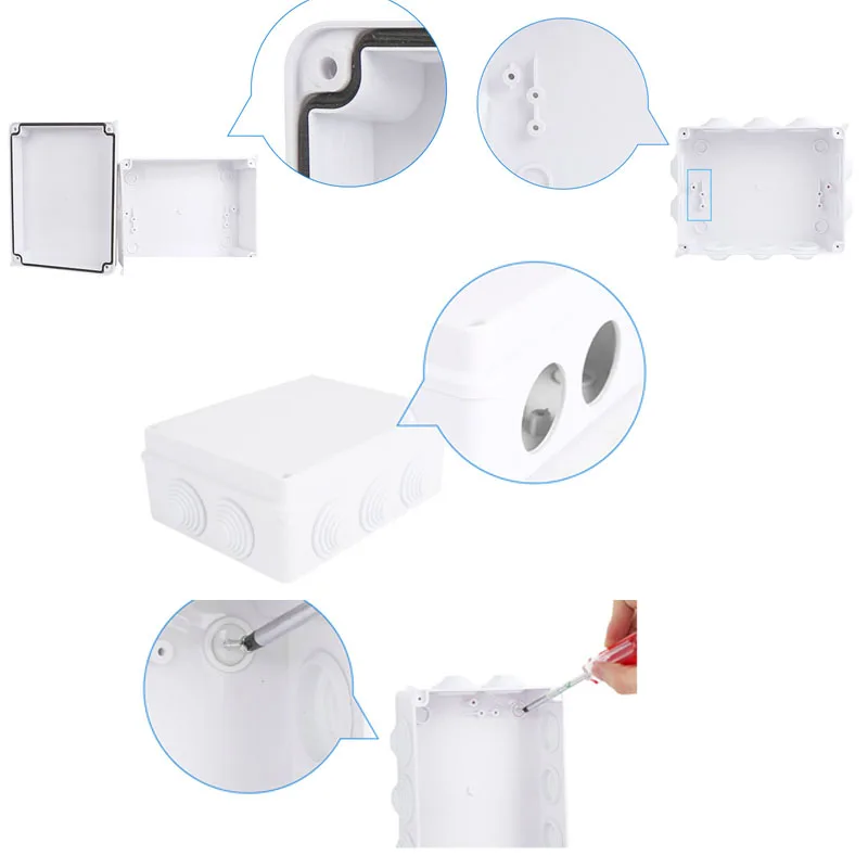 กลางแจ้งกันน้ํากล่องพลาสติก AB - Outdoor Power Cable Junction Box บทวิจารณ์และราคา