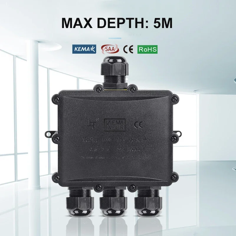 4Way 1In3Out IP68 กันน้ํา 4-14 - Outdoor Power Cable Junction Box บทวิจารณ์และราคา