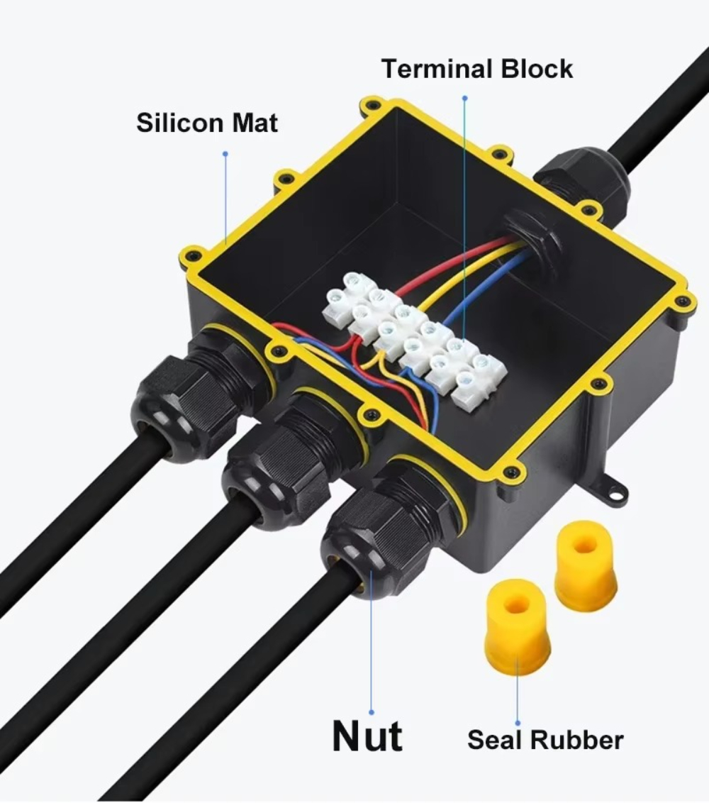 4Way 1In3Out IP68 กันน้ํา 4-14 - Outdoor Power Cable Junction Box บทวิจารณ์และราคา