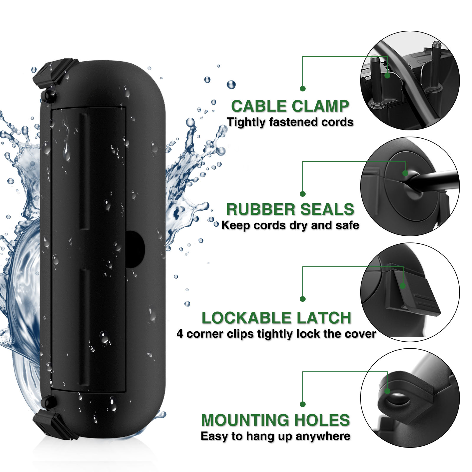 กล่องไฟฟ้ากันน้ำขนาดเล็ก IP44  - Outdoor Power Strip With Cover บทวิจารณ์และราคา