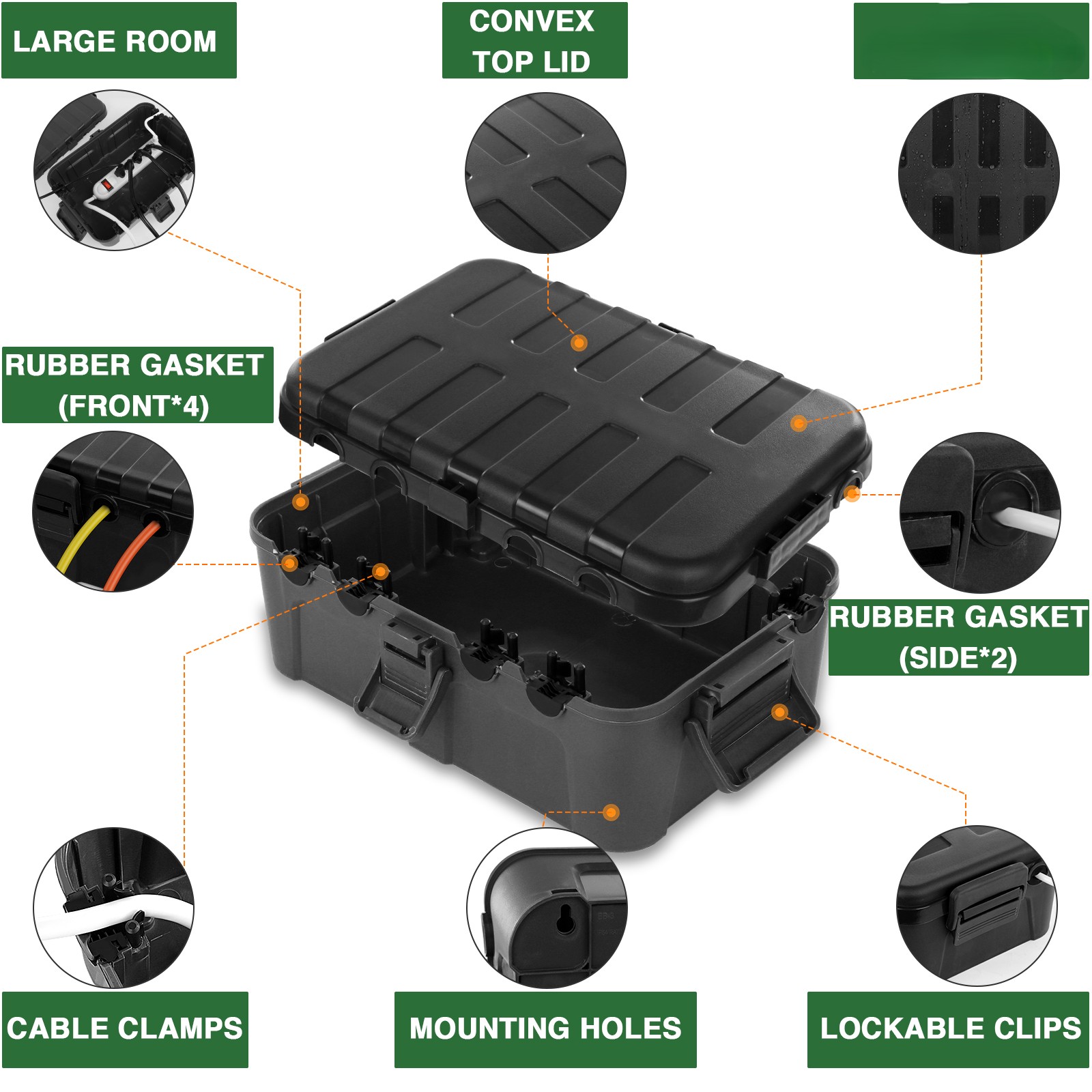 กล่องไฟฟ้ากลางแจ้งขนาดใหญ่, ฝา - Outdoor Power Strip With Cover บทวิจารณ์และราคา