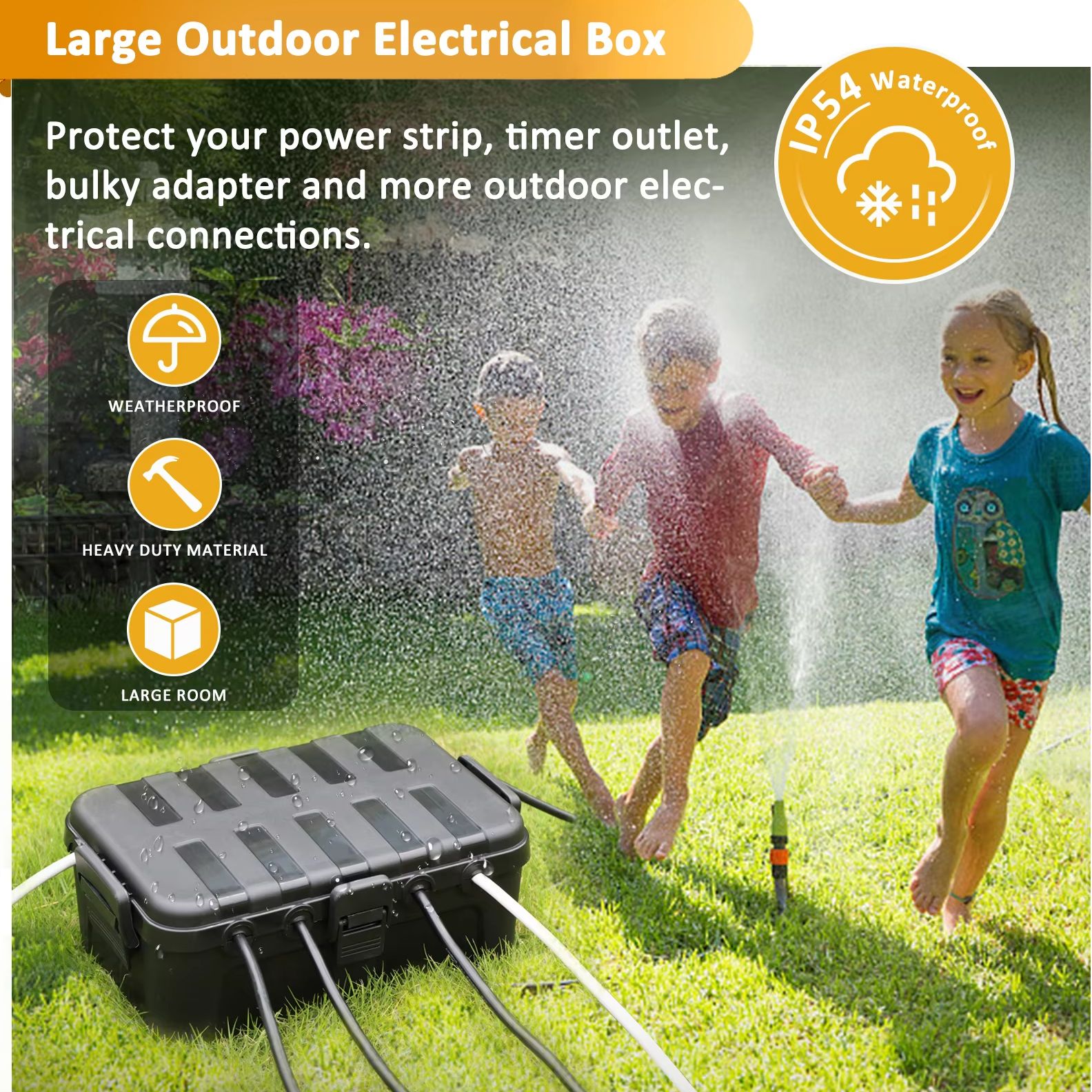กล่องไฟฟ้ากลางแจ้งขนาดใหญ่กันน - Outdoor Power Strip With Cover บทวิจารณ์และราคา