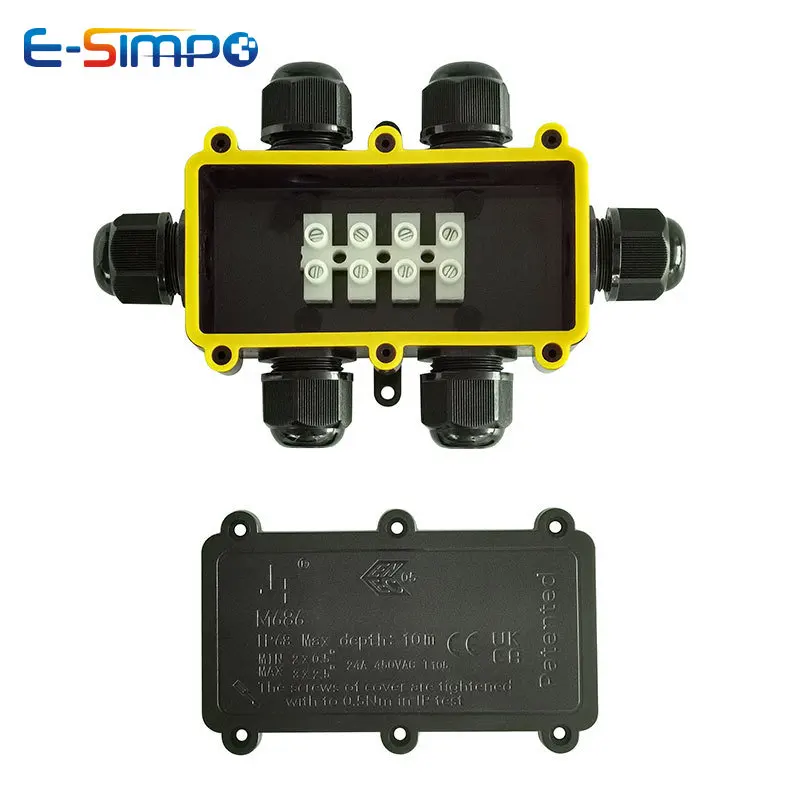 6Way 1IN5Out IP68ใต้น้ำสายไฟกล - Outdoor Power Cable Junction Box บทวิจารณ์และราคา